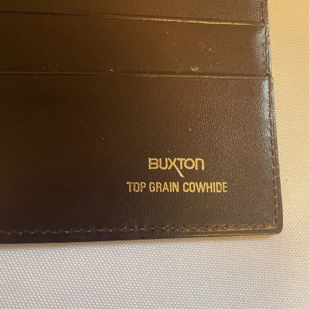 Vintage Lord Buxton Saddle Cowhide Bifold Leather Unisex Card Case Wallet USA